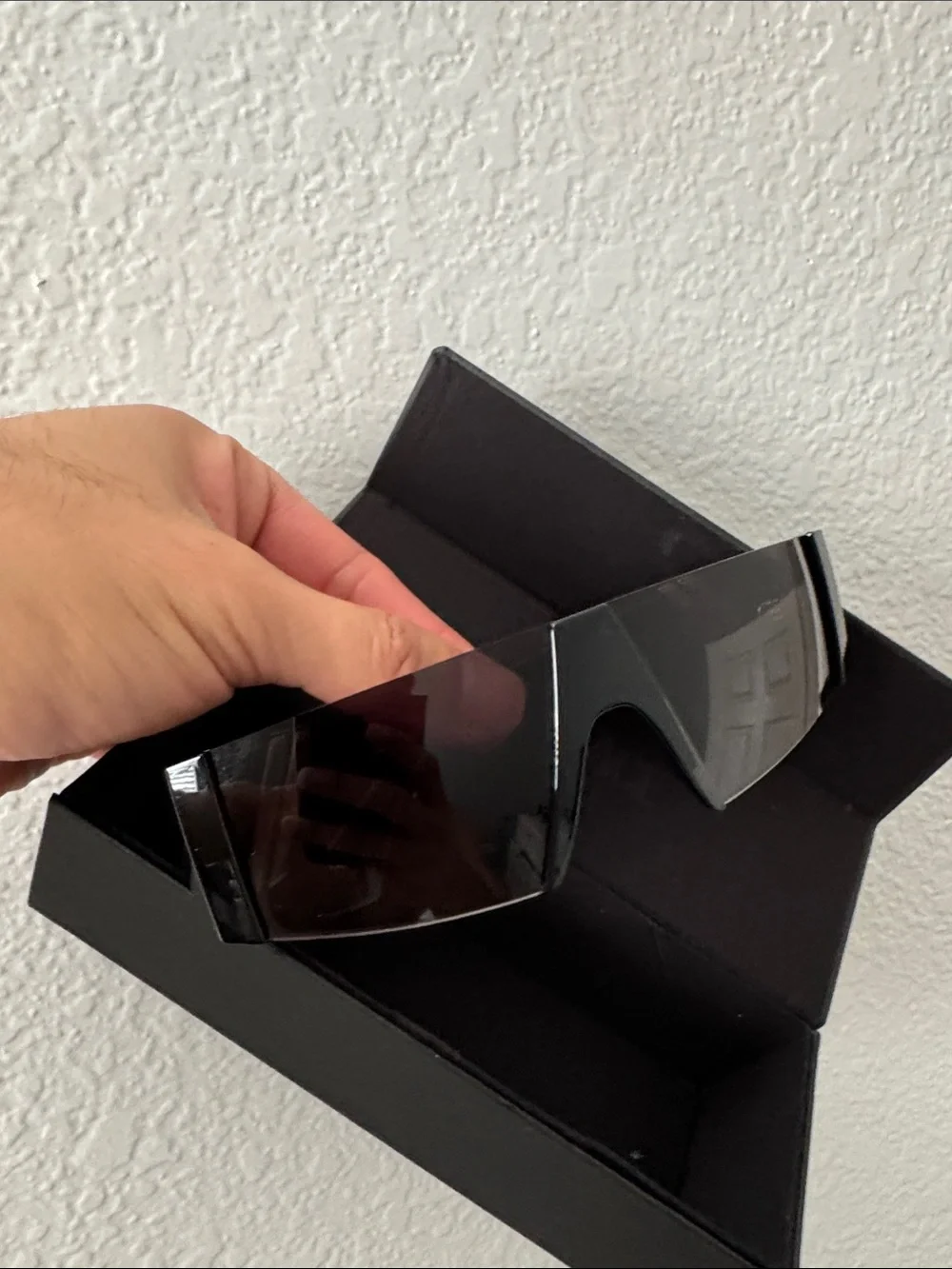 Versace Black Shield Visor Sunglasses